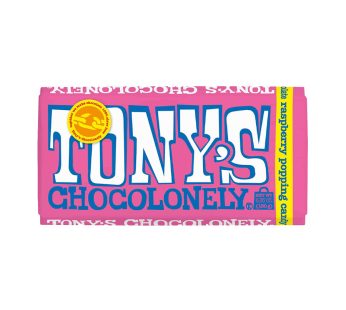 Tony’s Chocolonely White Chocolate Bar with Raspberry and Popping Candy (180g)
