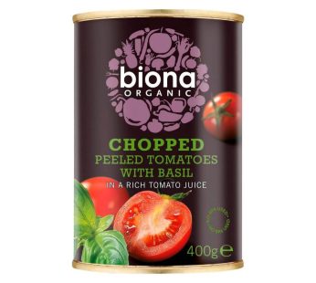 Biona Organic Chopped Tomatoes with Fresh Basil (400 g)