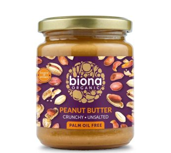 Biona Organic Peanut Butter Crunchy No Salt Added (250 g)
