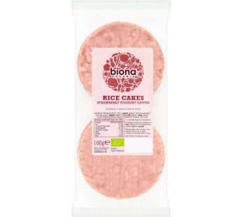 Biona Organic Strawberry Yoghurt Coated Rice Cakes (100 g)
