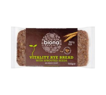 Biona Organic Yeast Free Vitality Rye Bread with Sprouted Seeds (500 g)