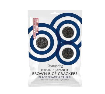 Clearspring Organic Japanese Brown Rice Crackers Black Sesame (40 g)