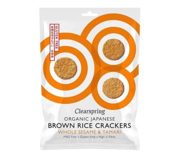 Clearspring Organic Japanese Brown Rice Crackers with Whole Sesame (40 g)