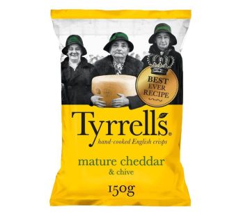 Tyrrells Mature Cheddar Cheese & Chive Hand Cooked Potato Chips (150 g)