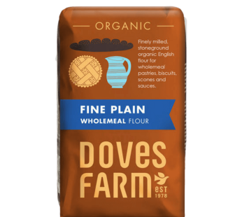Doves Farm Organic Stoneground Fine Plain English Wholemeal Flour (1 kg)