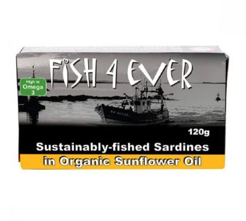 Fish 4 Ever Whole Sardines In Organic Sunflower Oil (120 g)