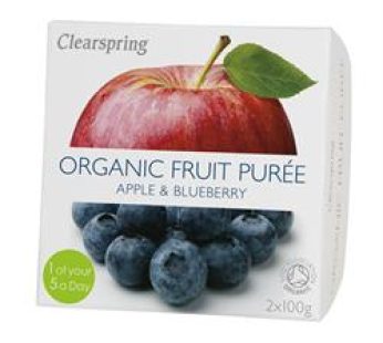 Clearspring Organic Fruit Puree Apple/Blueberry (2x100g)