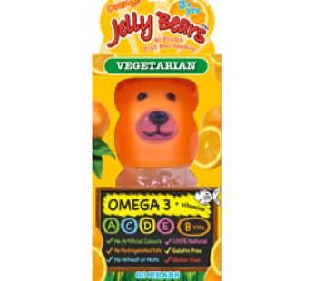 Jelly Bears, Vitamin Fruit Bear Gummies, Orange flavour with Omega3