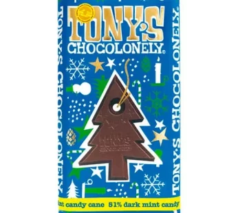 Tony’s Chocolonely Candy Cane Dark Chocolate Christmas Bar – 180g